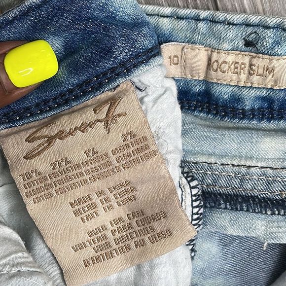 Seven Bleach Washed Rocker Slim Stretch Jeans - Picture 9 of 17